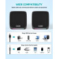USB Powered Desktop Computer Speakers with 3.5mm Aux - Small PC Speakers for Desktop