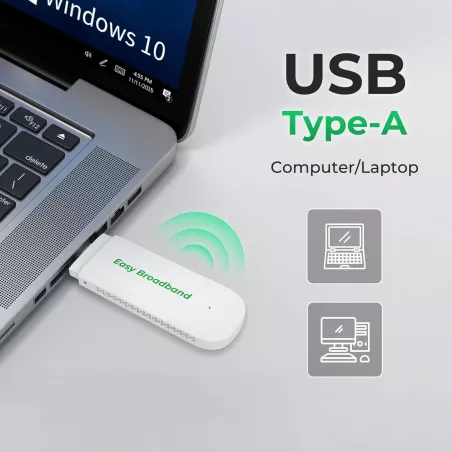 EIOTCLUB 4G LTE USB WiFi 6 Dongle - Portable Hotspot with Pre-Installed SIM, Supports 10 Devices (US Only)