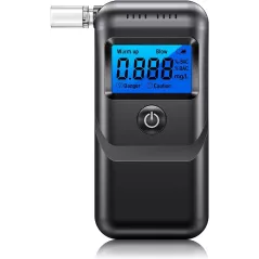 Portable Alcohol Breathalyzer with LCD Display – Includes 10 Mouthpieces