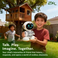 Robot interactif 2XL pour enfants – Jeux éducatifs, histoires, quiz, 40+ langues, contrôle parental sécurisé
