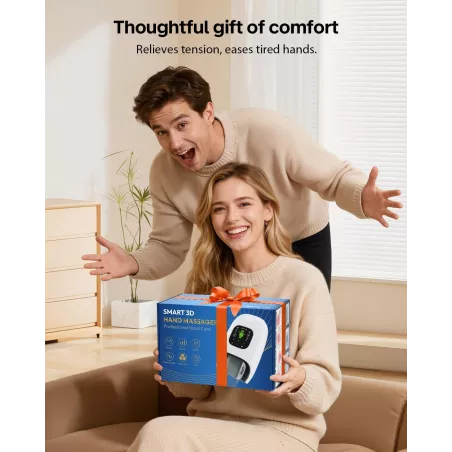Appareil de Massage Main Chauffant et Compressif, 9 Modes, Soulagement Arthrite et Canal Carpien