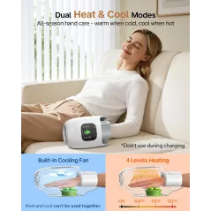 Hand Massager with Heat & Compression – 9 Modes for Arthritis Relief