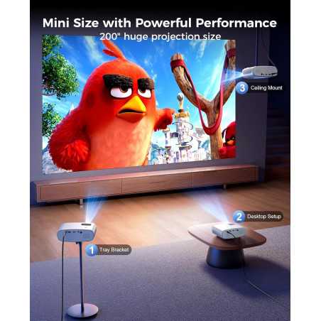 ELEPHAS Mini Projector 7000L – Portable 1080P HD for iPhone & Android