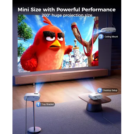 ELEPHAS Mini Projector 7000L – Portable 1080P HD for iPhone & Android