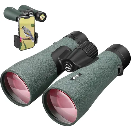 Jumelles 12x50 UHD pour Adultes, Puissantes, Adaptateur Téléphone, Vue Large, Légères, Étanches IPX7, Prisme BAK4