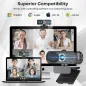 Webcam 1080P HD USB avec Micro, Anti-Bruit & Protection Privacy