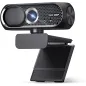 Webcam HD 1080P avec Microphone, Réduction de Bruit, Cache Confidentialité, Objectif Grand-Angle, USB Plug & Play