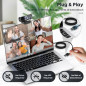 Webcam HD 1080P avec Microphone, Réduction de Bruit, Cache Confidentialité, Objectif Grand-Angle, USB Plug & Play Webcam HD 1080P avec Microphone, Réduction de Bruit, Cache Confidentialité, Objectif Grand-Angle, USB Plug & Play