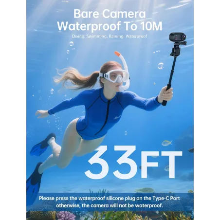 Caméra Body 4K Mini POV 64GB Étanche WiFi pour Sport