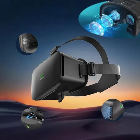 3D VR Headset Glasses Adjustable Anti-Blue Light for iPhone & Android