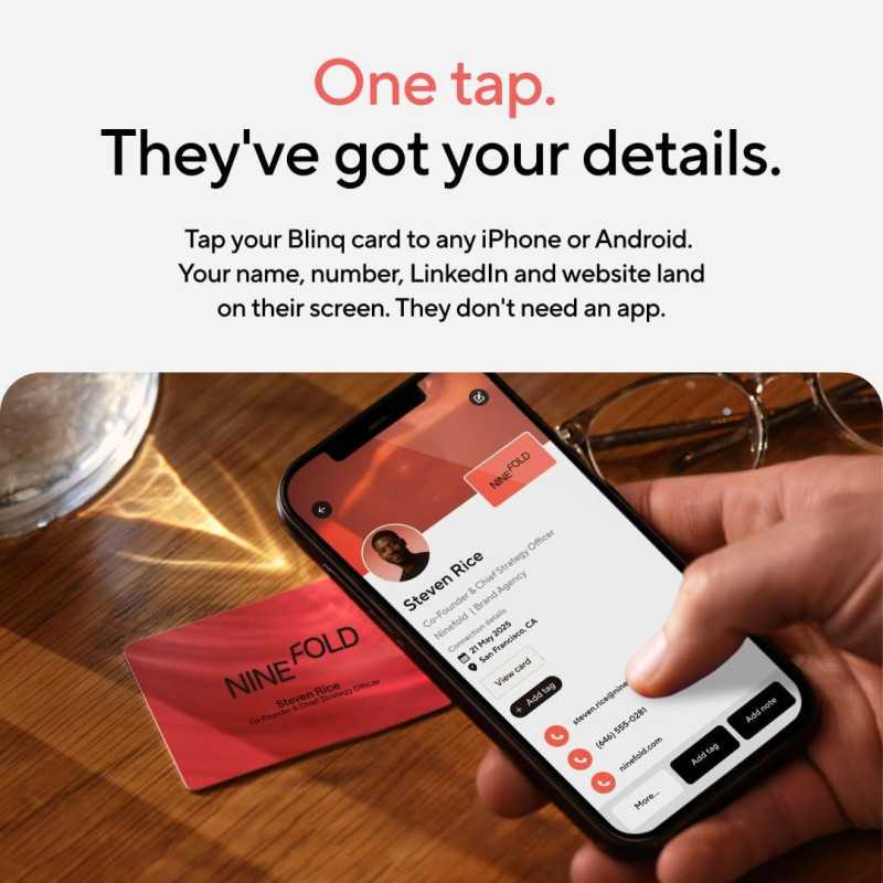 Blinq NFC Digital Business Card - Instant Tap Share, iPhone & Android