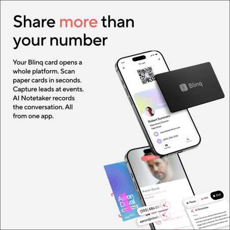 Blinq Digital NFC Business Card - Instant Tap Share, Compatible with iPhone & Android (Black)