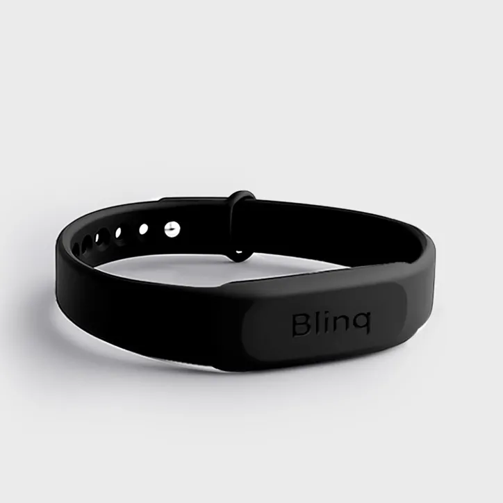 Blinq NFC Bracelet - Carte de Visite Digitale Instantanée par Tap - Compatible iPhone & Android (Noir)