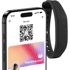 Blinq NFC Bracelet - Carte de Visite Digitale Instantanée par Tap - Compatible iPhone & Android (Noir)