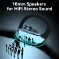 bmani Wireless Earbuds with LED Display Case, 80H Playtime, Over-Ear Hook, Mic, Stereo Sound – Black