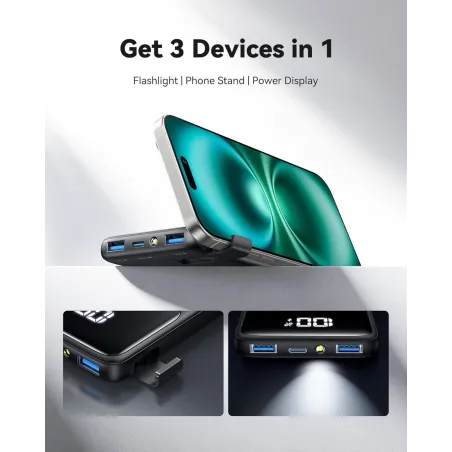 INIU Batterie Externe 10000mAh Slim, Charge Rapide 22.5W PD3.0 QC4+ USB-C, Power Bank Portable