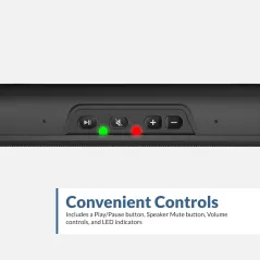 Barre de son stéréo USB Cyber Acoustics CA-2890 – Se fixe au moniteur, commandes pratiques