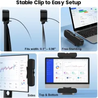 Haut-parleurs Cirqon PC USB avec bouton volume et pince robuste