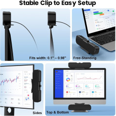Cirqon Desktop PC Speakers with Volume Knob & USB-C Adapter (Black)