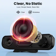 Cirqon Desktop PC Speakers with Volume Knob & USB-C Adapter (Black)