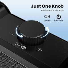 Cirqon Desktop PC Speakers with Volume Knob & USB-C Adapter (Black)