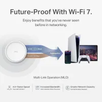TP-Link Deco 7 BE25 WiFi 7 Mesh 4-Stream 5 Gbps, 240 MHz, 6,600 sq.ft, 2X 2.5G Ports, VPN, 3-Pack