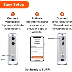 ARRIS SURFboard SB8200 DOCSIS 3.1 Cable Modem – 2x1Gbps Ethernet, Works with Xfinity, Cox, Spectrum
