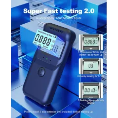 Alcootest portable 2026 avec écran LCD, 5 embouts - Testeur d'alcool personnel pour maison et fête