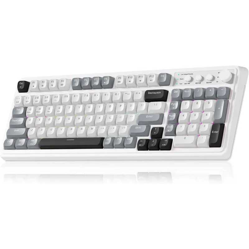 Clavier Sans Fil AULA 99 RGB Tri-Mode USB-C pour PC Gamer