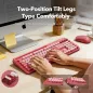 Trueque CK13 Wireless Keyboard & Mouse Combo, Retro Round Keycaps, Phone Holder, 3-Level DPI, Rose