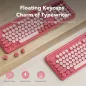 Trueque CK13 Wireless Keyboard & Mouse Combo, Retro Round Keycaps, Phone Holder, 3-Level DPI, Rose