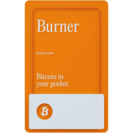 Burner Bitcoin Wallet — Carte Crypto Physique Rechargeable | Stockage Froid Sécurisé sans Phrase Secrète