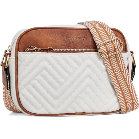 Sac bandoulière matelassé BOSTANTEN pour femmes, cuir vegan avec large bandoulière, sac à main élégant