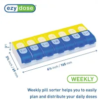 Ezy Dose® Easy Fill Weekly AM/PM Pill Organizer for Easy Medication Management