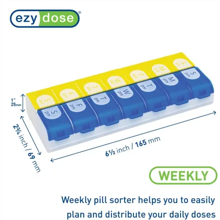 Ezy Dose® Easy Fill : Organisateur Pilules Hebdo AM/PM