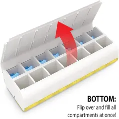 Ezy Dose® Easy Fill Weekly AM/PM Pill Organizer – Convenient & Durable Medication Storage