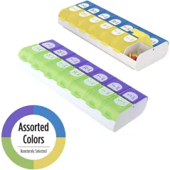 Ezy Dose® Easy Fill Weekly AM/PM Pill Organizer for Easy Medication Management