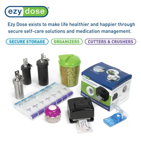 EZY DOSE Weekly Pilulier 7 Jours, Boîte Médicaments 2 Compartiments Verrouillables, Sans BPA