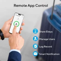 ULTRALOQ Latch 5 Serrure Intelligente WiFi, Clavier Tactile, Empreinte Digitale, Verrouillage Auto, Noir