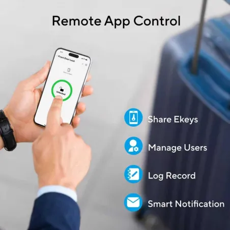 ULTRALOQ Latch 5 WiFi Smart Lever Lock with Touchscreen, Fingerprint, Auto-Lock & Remote Control, Black