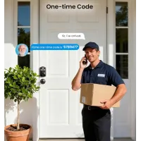 Veise Fingerprint Door Lock with 2 Knobs, Keyless Entry, Electronic Keypad, Auto-Locking, Waterproof, Oil-Rubbed Bronze