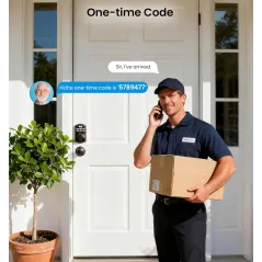 Veise Fingerprint Door Lock with 2 Knobs, Keyless Entry, Electronic Keypad, Auto-Locking, Waterproof, Oil-Rubbed Bronze