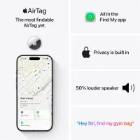 Apple AirTag 2e Génération - Localisateur avec Son, Configuration Facile, Précision 1,5X pour Clés, Portefeuille