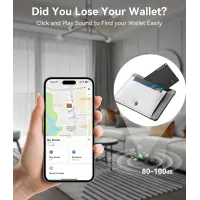 Ultrbeka Tracker Cartes Ultra-mince IP68 Rechargeable Bluetooth