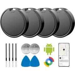 Air Tags Android 4 Pack - Suivi Étanche IP65, 2 Ans Batterie