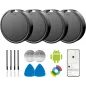 Air Tags Android 4 Pack, Tracker IP65 Étanche, Batterie 2 Ans, Compatible Google Find Hub, Pour Clés & Bagages