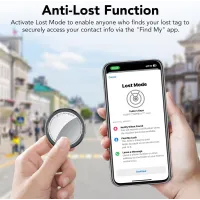 2026 Apple MFi Certified Air Tracker Tags 4-Pack, Bluetooth Key Finder for iOS, Replaceable Battery, Smart Locator