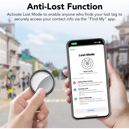 Tukio Air Tracker 2026 - Pack de 4 Tags Bluetooth Certifiés Apple MFi, Localisateur Intelligent pour Clés et Bagages