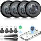 Tukio Air Tracker 2026 - Pack de 4 Tags Bluetooth Certifiés Apple MFi, Localisateur Intelligent pour Clés et Bagages