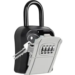 Portable Grey Key Lock Box - Secure Indoor & Outdoor Key Holder Safe